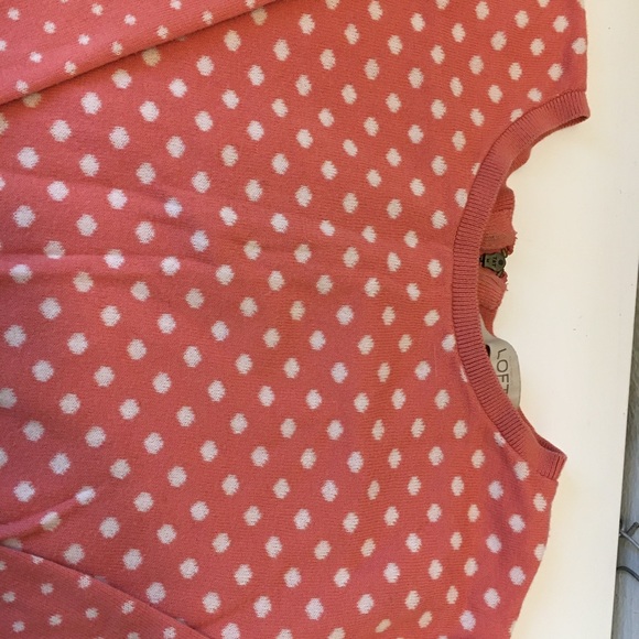 🎈LOFT pink and white polka dot sweater - Picture 2 of 6